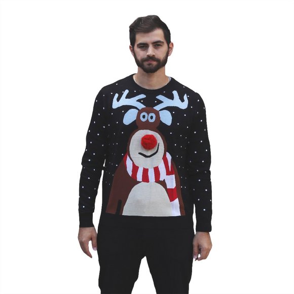 Nosy Reindeer Christmas Sweater 3D - Picture 1 of 2